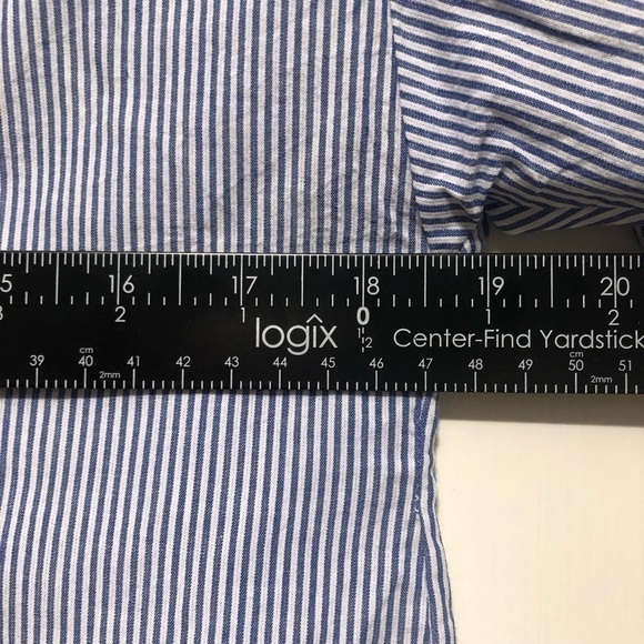 allison Joy Stripe Embroidered Floral Button Down Long Sleeve Shirt Size Small - Picture 6 of 9